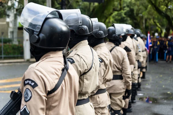 Salvador Bahia Brazil September 2022 Bahian Military Police Soldiers Standing — Stock Photo, Image