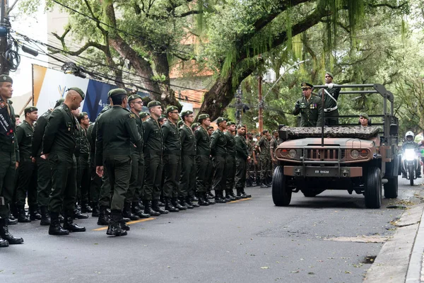Salvador Bahía Brasil Septiembre 2022 Soldados Del Ejército Son Vistos — Foto de Stock