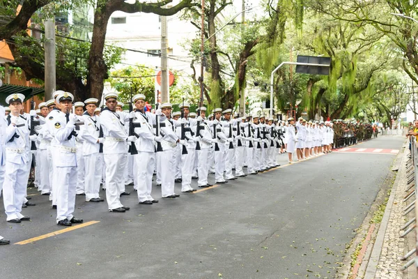 브라질 살바도르 2022 바히아 브라질 열병식 이진행되는 요원들 조직되어 이보이다 — 스톡 사진