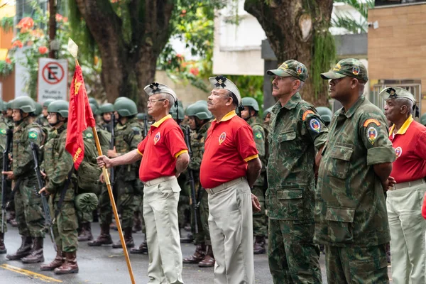 Salvador Bahia Brésil Septembre 2022 Des Soldats Armée Formation Attendent — Photo