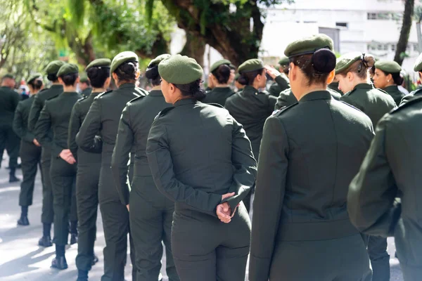 Salvador Bahia Brazil September 2022 Female Army Soldiers Seen Brazilian — Stock Photo, Image
