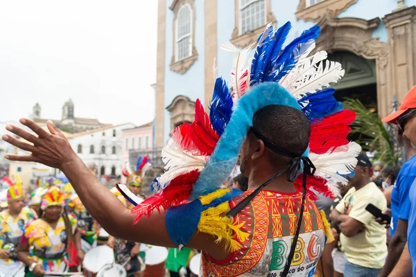 Salvador Bahia Brazílie Července 2022 Kulturní Skupina Viděna Při Občanské — Stock fotografie