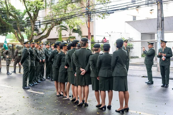 Salvador Bahia Brésil Septembre 2022 Des Officiers Armée Sont Rassemblés — Photo