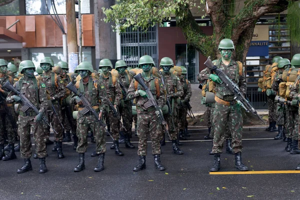 Salvador Bahia Brasilien September 2022 Soldaten Der Armee Warten Auf — Stockfoto