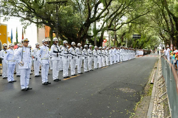 Salvador Bahia Brasilien September 2022 Marineangehörige Formation Während Der Brasilianischen — Stockfoto