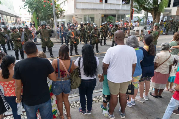 Salvador Bahia Brasil Setembro 2022 Pessoas Assistem Desfile Independência Brasileira — Fotografia de Stock