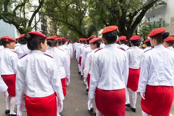 Salvador Bahía Brasil Septiembre 2022 Estudiantes Escuela Militar Son Vistos — Foto de Stock