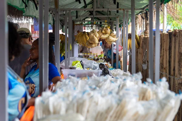 Nazare Bahia Brazylia Kwietnia 2023 Namiot Sprzedający Jedzenie Przysmaki Targach — Zdjęcie stockowe
