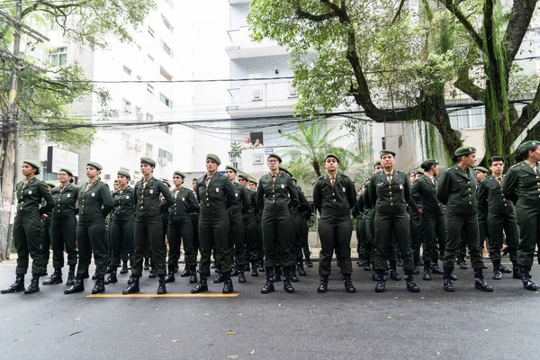 Salvador Bahía Brasil Septiembre 2022 Soldados Del Ejército Son Vistos — Foto de Stock