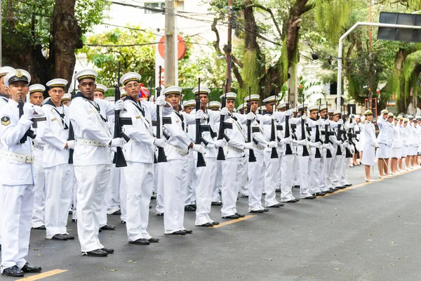 Salvador Bahia Brazília 2022 Szeptember Brazil Függetlenségi Felvonulás Során Haditengerészet — Stock Fotó