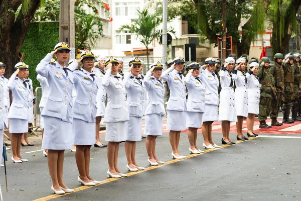 Salvador Bahia Brazil September 2022 Ναυτικό Προσωπικό Φαίνεται Σχηματισμό Κατά — Φωτογραφία Αρχείου