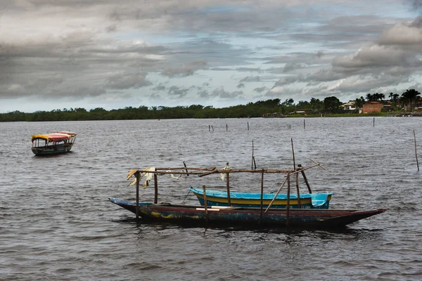 Фегероа Бахия Бразилия Июня 2022 Года Вид Рыбацкие Лодки Пришвартованные — стоковое фото