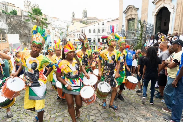Salvador Bahia Brazylia Lipca 2022 Grupa Kulturalna Widziana Jest Podczas — Zdjęcie stockowe