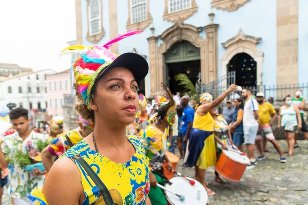 Salvador Bahia Brazylia Lipca 2022 Grupa Kulturalna Widziana Jest Podczas — Zdjęcie stockowe