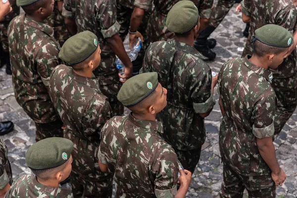 Salvador Bahia Brasile Luglio 2022 Soldati Dell Esercito Sono Visti — Foto Stock