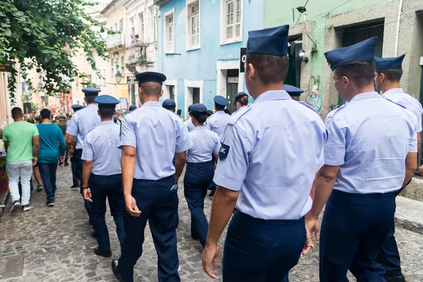 Salvador Bahia Brasile Luglio 2022 Soldati Dell Aeronautica Militare Sfilano — Foto Stock