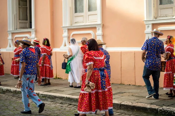 Salvador Bahia Brasil Junio 2023 Grupo Ancianos Caminando Por Las —  Fotos de Stock