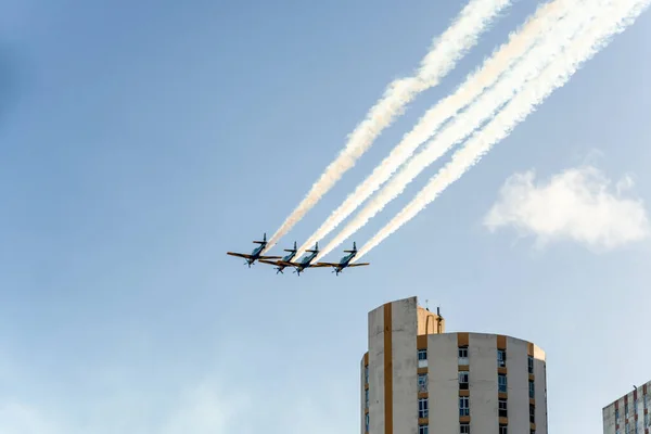 Сальвадор Баия Бразилия Июля 2023 Года Самолеты Дымовой Эскадрильи Презентацией — стоковое фото