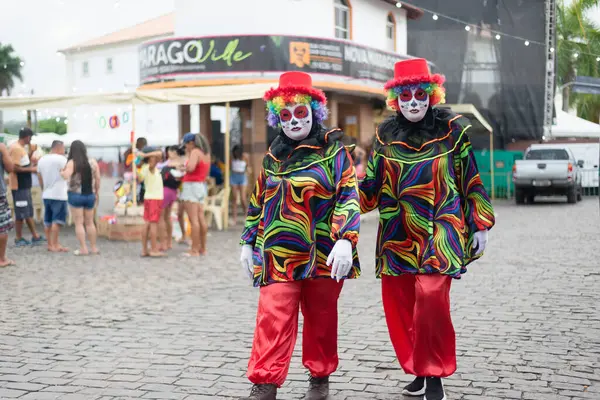 Maragogipe Bahia Brazylia Lutego 2023 Ludzie Widziani Masce Kostiumach Podczas — Zdjęcie stockowe