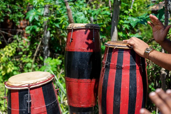 브라질의 바케는 음악가의 연주되고 있습니다 속도의 Acupe Santo Amaro Bahia — 스톡 사진