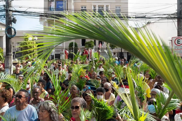 Salvador Bahia Brazil April 2023 Hundreds Catholic Faithful Seen Open — Foto de Stock