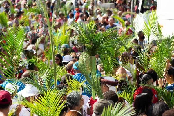Salvador Bahia Brazil April 2023 Many Faithful Catholics Participate Open — Foto de Stock