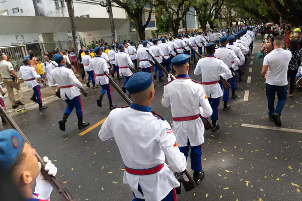 Salvador Bahia Brasil Setembro 2022 Estudantes Colégio Militar Exército São — Fotografia de Stock