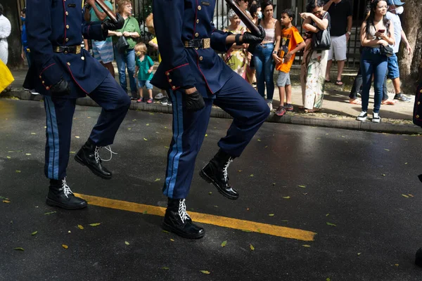 Salvador Bahia Brazylia Września 2022 Kadeci Bahijskiej Policji Wojskowej Podczas — Zdjęcie stockowe