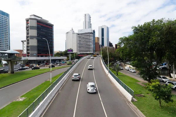 Salvador Bahia Brasilien August 2023 Autos Fahren Auf Dem Viadukt — Stockfoto