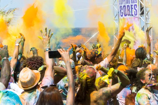 Salvador Bahia Brazil August 2015 Hundreds Athletes Seen Enjoying Colored — Stock Photo, Image