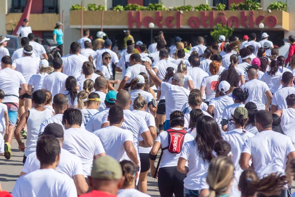 Salvador Bahia Brazilië Augustus 2015 Honderden Mensen Worden Gezien Rug — Stockfoto