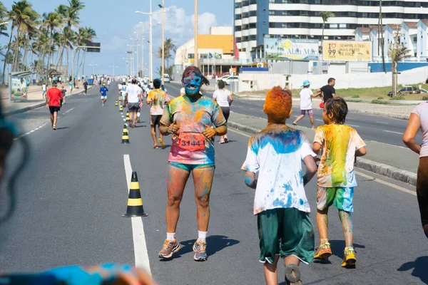 Salvador Bahia Brazil August 2015 Mensen Zijn Zien Geschilderd Met — Stockfoto
