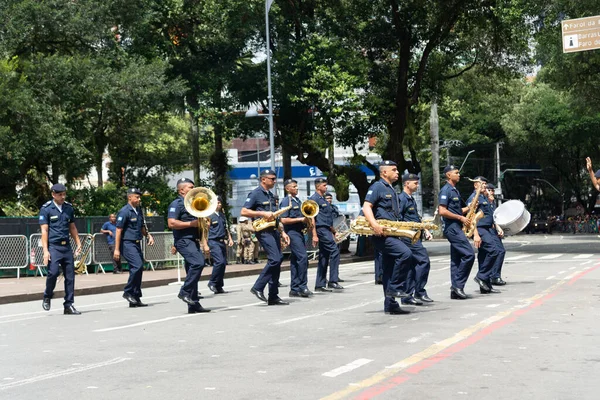 Salvador Bahia Brazil September 2022 Musicians Municipal Guard Seen Parading — 图库照片