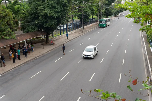 Сальвадор Баия Бразилия Августа 2023 Года Пешеход Рискует Своей Жизнью — стоковое фото