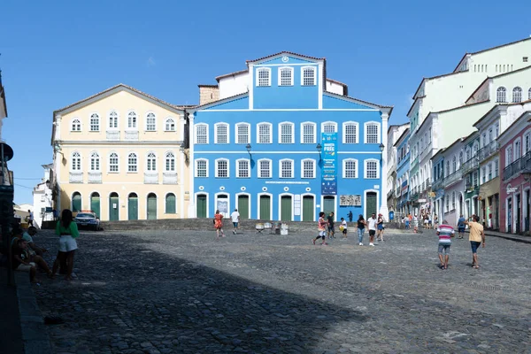 Salvador, Bahia, Brezilya - 19 Ağustos 2023: Salvador 'un tarihi merkezi Pelourinho' daki Jorge Amado ev vakfının görüntüsü. Bahia Brezilya.