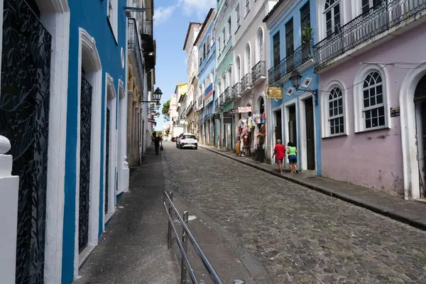 Salvador, Bahia, Brezilya - 19 Ağustos 2023: Salvador Tarih Merkezi Pelourinho 'dan görüntü. Bahia, Brezilya.