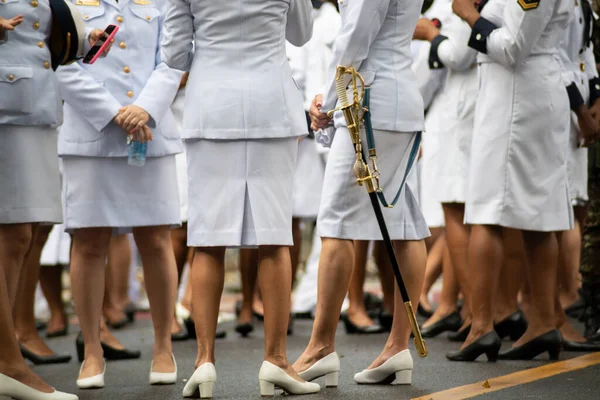 Salvador Bahia Brazil September 2023 Γυναίκες Αξιωματικοί Του Ναυτικού Εμφανίζονται — Φωτογραφία Αρχείου