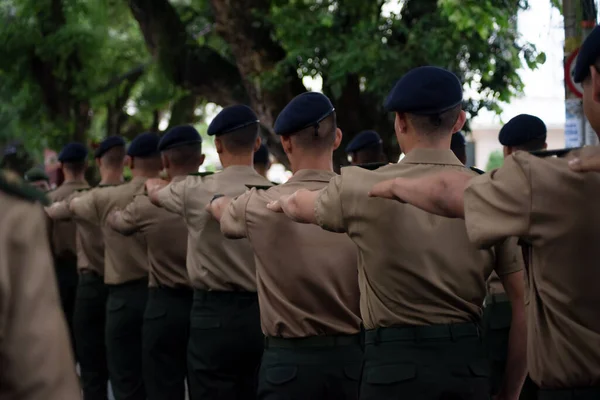 Сальвадор Баия Бразилия Сентября 2023 Года Армейские Солдаты Замечены Параде — стоковое фото