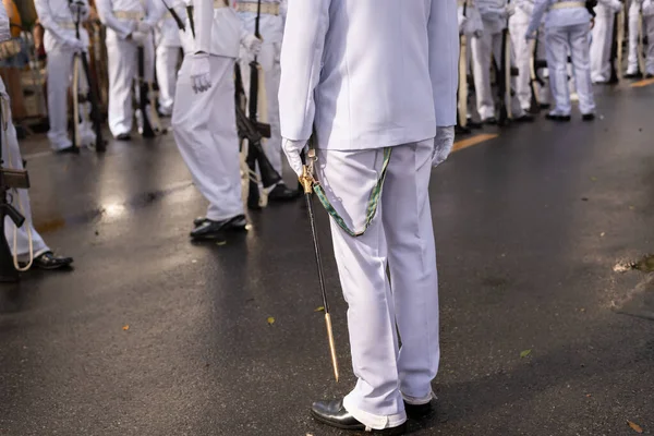 サルバドール バハイア ブラジル 2023年9月7日 バハイアのサルバドール市でブラジルの独立記念式典中に海軍士官が剣で目撃される — ストック写真