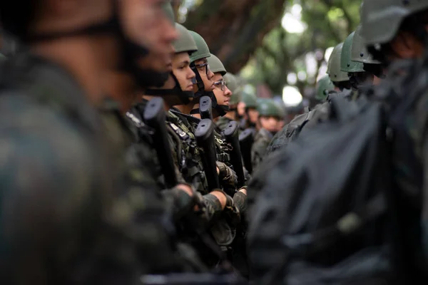 Salvador Bahia Brasil September 2023 Tentara Terlihat Selama Perayaan Kemerdekaan — Stok Foto