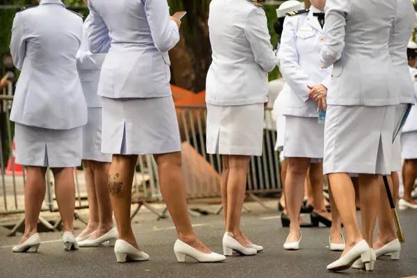 Salvador Bahia Brazilië September 2023 Vrouwelijke Marineofficieren Worden Een Groep — Stockfoto