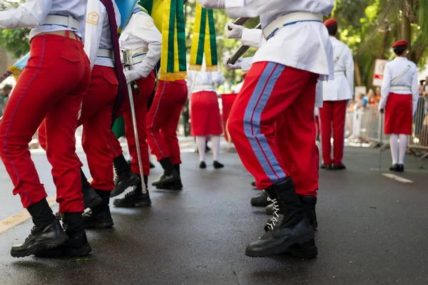 Salvador Bahia Brazil September 2023 Military School Students Seen Marching — Stock Photo, Image
