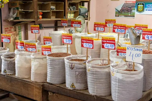 Salvador Bahia Brazylia Marca 2015 Fasola Sprzedaż Targach Sao Joaquim — Zdjęcie stockowe
