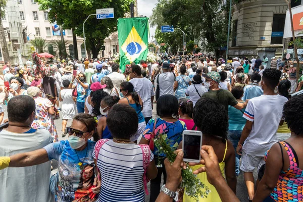 サルバドル バハイア ブラジル 12月 2022 何百ものカトリック信者は サルバドル バハイアのサルバドールでナッサ センラ フォリカオ — ストック写真