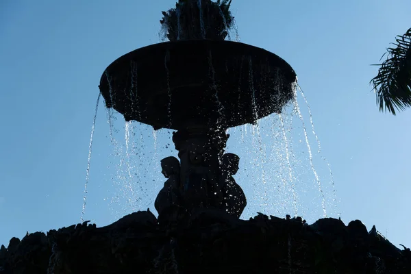Сальвадор Баїя Бразилія Вересня 2023 Року Силует Водного Фонтану Розташованого — стокове фото