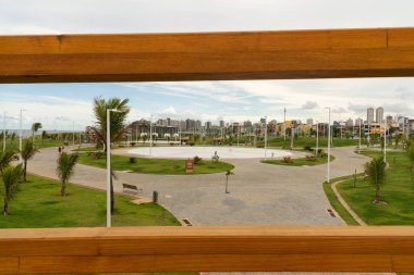 Salvador, Bahia, Brezilya - 14 Mart 2020: Salvador, Bahia 'daki Parque dos Ventos manzarası.