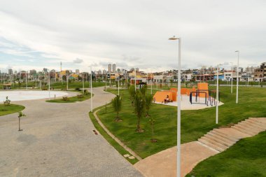 Salvador, Bahia, Brezilya - 14 Mart 2020: Salvador, Bahia 'daki Parque dos Ventos manzarası.