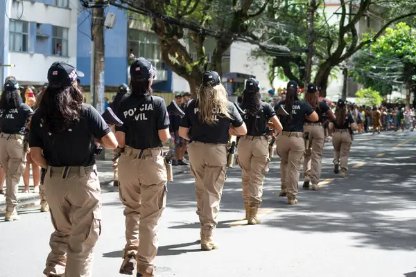 Сальвадор Баїя Бразилія Вересня 2023 Року Жінки Цивільної Поліції Баїї Ліцензійні Стокові Зображення