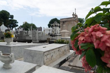 Salvador, Bahia, Brezilya - 02 Kasım 2023: Ölüler Günü 'nde Campo Santo mezarlığının manzarası. Bahia, Salvador şehri..