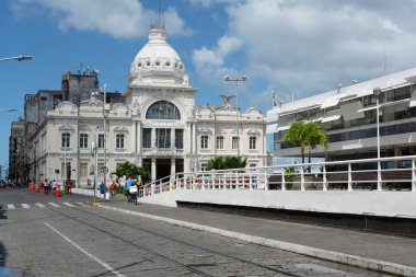 Salvador, Bahia, Brezilya - 07 Mart 2015: Salvador, Bahia 'nın tarihi merkezinde Rio Branco Sarayı manzarası.